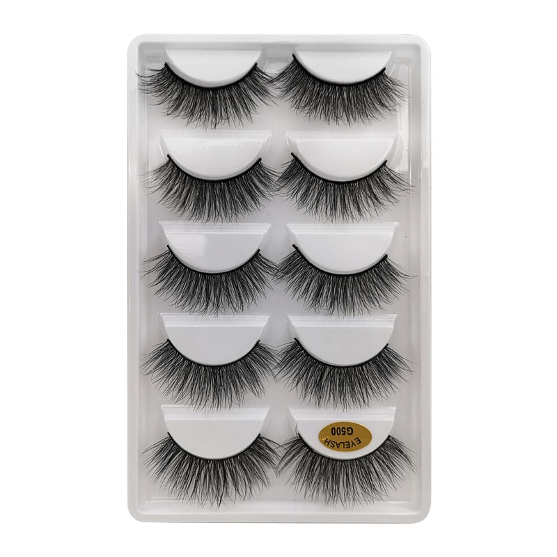 5/10 Pair 3D Mink Eyelashes Fluffy Dramatic Eyelashes Makeup Wispy Mink Lashes Natural Long False Eyelashes Thick Fake Lashes