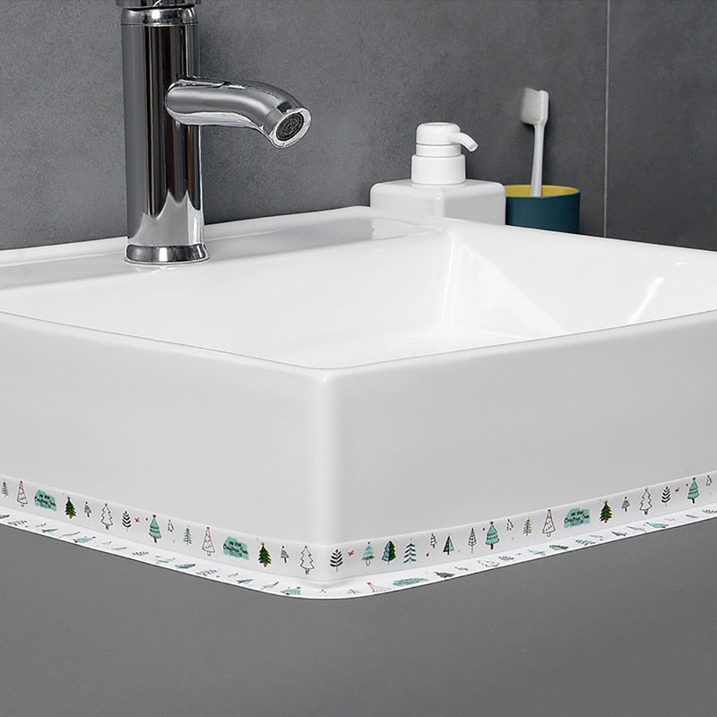 Adhesivo de pared para cinta de baño, tira de sellado, baño, ducha, fregadero, espacio, cinta de calafateo para inodoro, tira de moho impermeable para estufa de cocina