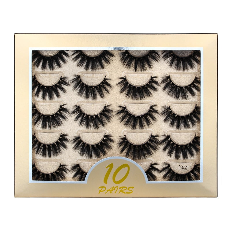 5/10 Pair 3D Mink Eyelashes Fluffy Dramatic Eyelashes Makeup Wispy Mink Lashes Natural Long False Eyelashes Thick Fake Lashes
