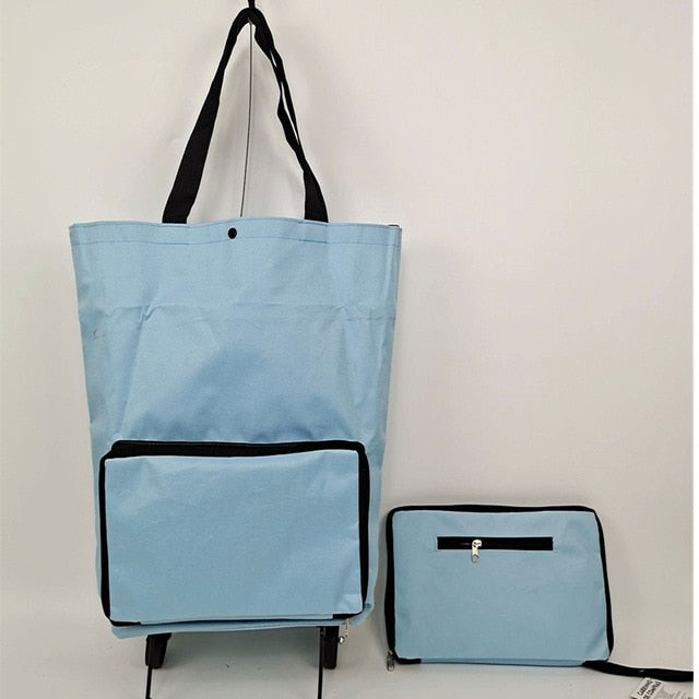 Bolsa de almacenamiento plegable de alta capacidad para compras, organizador de alimentos, bolsa con ruedas, bolsas de compras portátiles, comprar bolsas para verduras