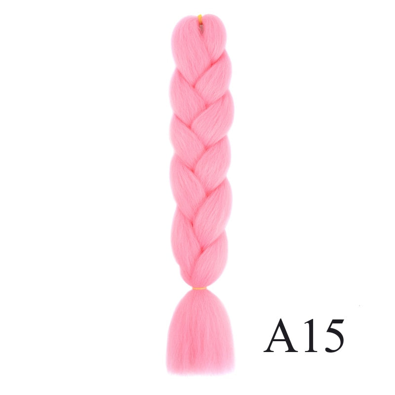 GAKA Women Jumbo Braids Pink Blonde Green Two Tone Color Long Ombre Glowing Twist Synthetic Braiding Hair Extension