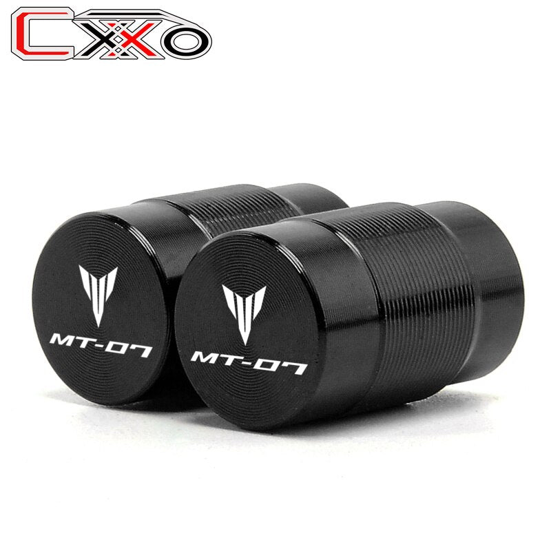 Logotipo de MT 07 para YAMAHA MT07 FZ07 mt-07 2019 2020 2021, palancas de embrague de freno cortas para motocicleta y tapones de aire para válvula de neumático de coche