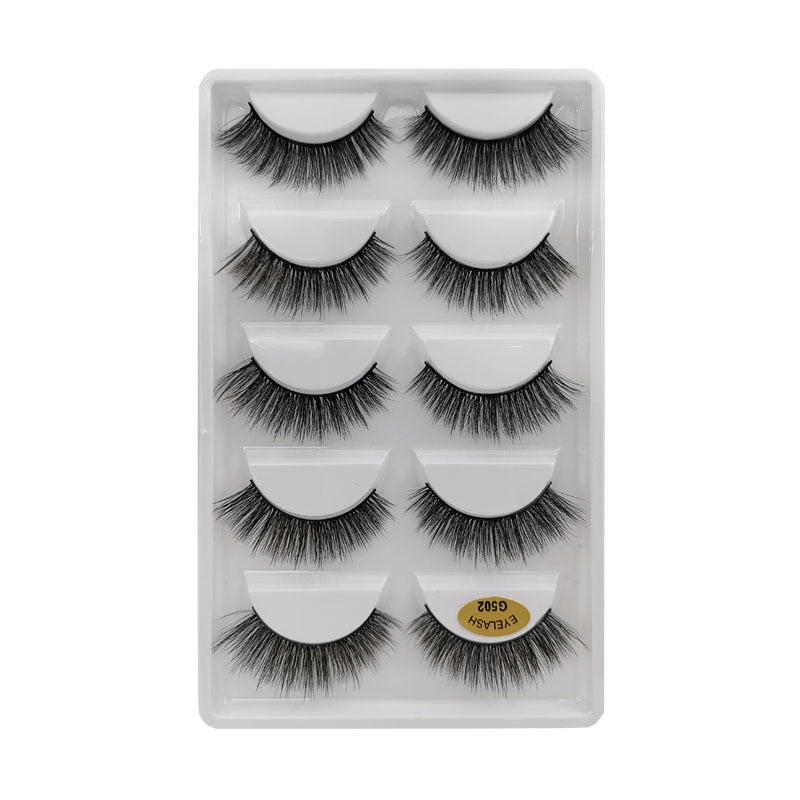 5/10 Pair 3D Mink Eyelashes Fluffy Dramatic Eyelashes Makeup Wispy Mink Lashes Natural Long False Eyelashes Thick Fake Lashes