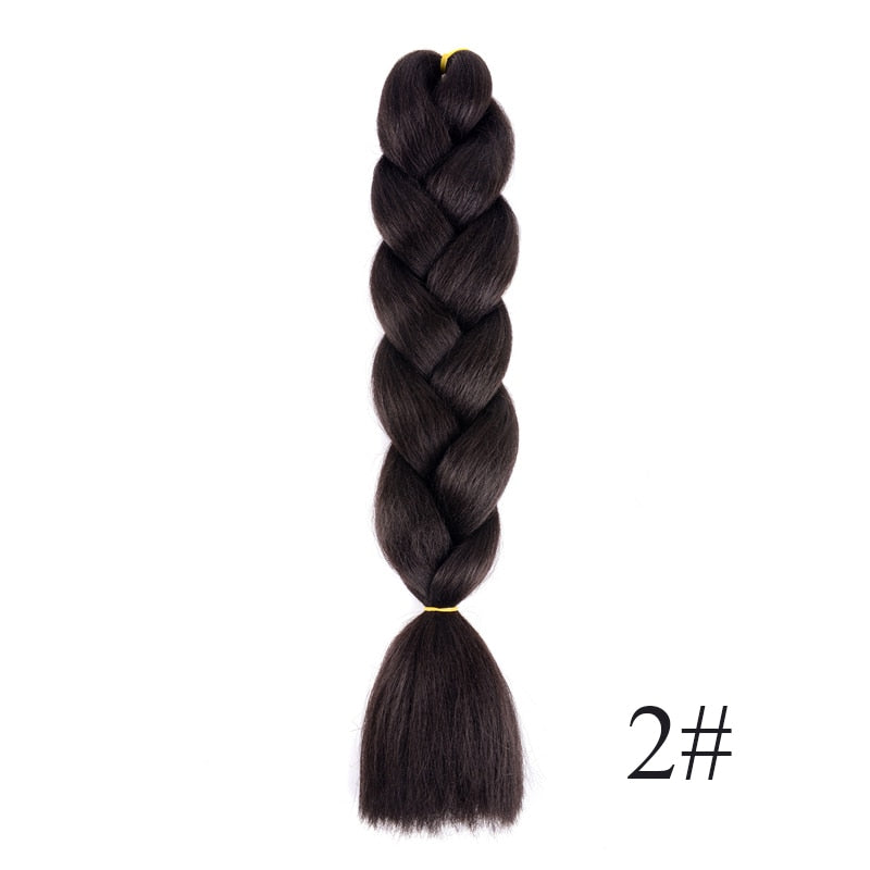 GAKA Women Jumbo Braids Pink Blonde Green Two Tone Color Long Ombre Glowing Twist Synthetic Braiding Hair Extension