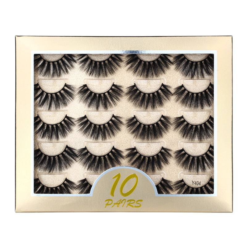 5/10 Pair 3D Mink Eyelashes Fluffy Dramatic Eyelashes Makeup Wispy Mink Lashes Natural Long False Eyelashes Thick Fake Lashes