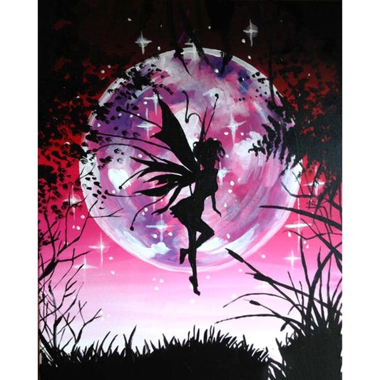Pintura de diamantes 5D DIY "Hada mariposa", bordado completo de diamantes, imagen de diamantes de imitación para regalos de festivales