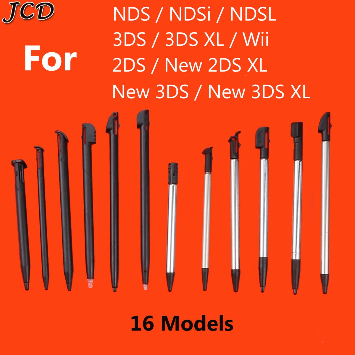 JCD Metal Telescopic Stylus Plastic Stylus Touch Screen Pen for 2DS 3DS New 2DS LL XL New 3DS XL For NDSL DS Lite NDSi NDS Wii