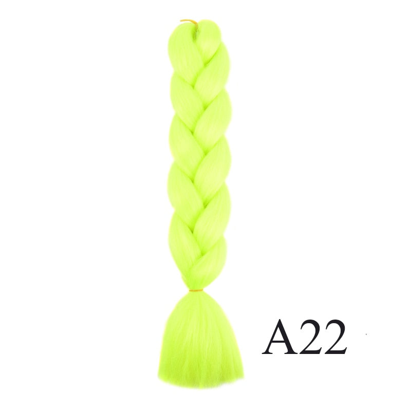 GAKA Women Jumbo Braids Pink Blonde Green Two Tone Color Long Ombre Glowing Twist Synthetic Braiding Hair Extension