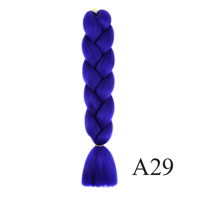 GAKA Women Jumbo Braids Pink Blonde Green Two Tone Color Long Ombre Glowing Twist Synthetic Braiding Hair Extension