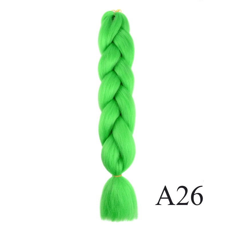 GAKA Women Jumbo Braids Pink Blonde Green Two Tone Color Long Ombre Glowing Twist Synthetic Braiding Hair Extension