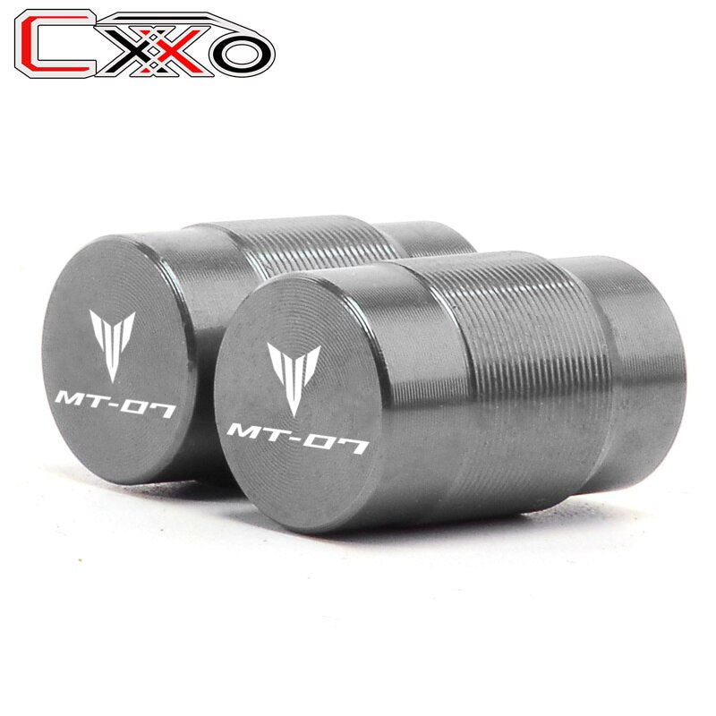 Logotipo de MT 07 para YAMAHA MT07 FZ07 mt-07 2019 2020 2021, palancas de embrague de freno cortas para motocicleta y tapones de aire para válvula de neumático de coche
