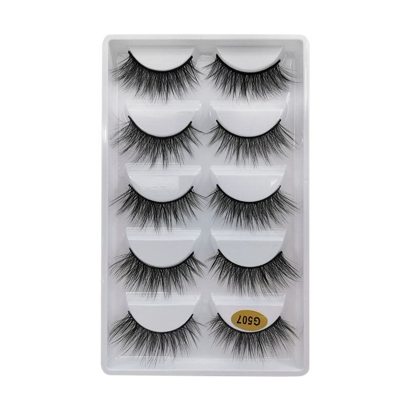 5/10 Pair 3D Mink Eyelashes Fluffy Dramatic Eyelashes Makeup Wispy Mink Lashes Natural Long False Eyelashes Thick Fake Lashes