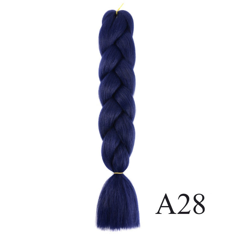 GAKA Women Jumbo Braids Pink Blonde Green Two Tone Color Long Ombre Glowing Twist Synthetic Braiding Hair Extension