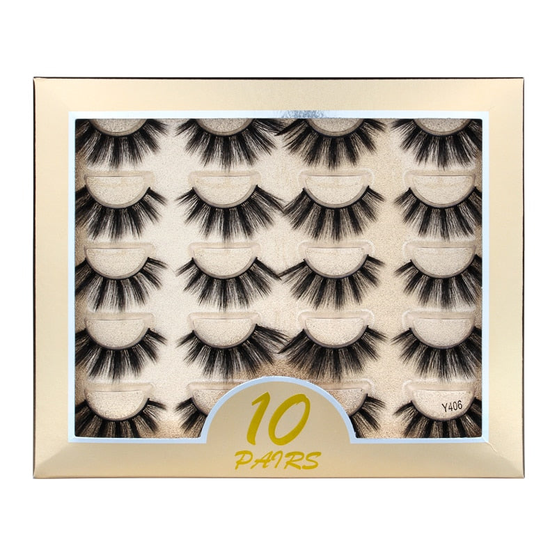 5/10 Pair 3D Mink Eyelashes Fluffy Dramatic Eyelashes Makeup Wispy Mink Lashes Natural Long False Eyelashes Thick Fake Lashes