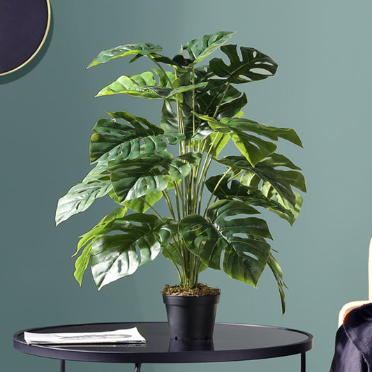 Plantas falsas de 75cm y 24 tenedores, rama de árbol Artificial grande de Monstera, hoja de tortuga falsa de palma Tropical de plástico para decoración de la habitación del jardín del hogar