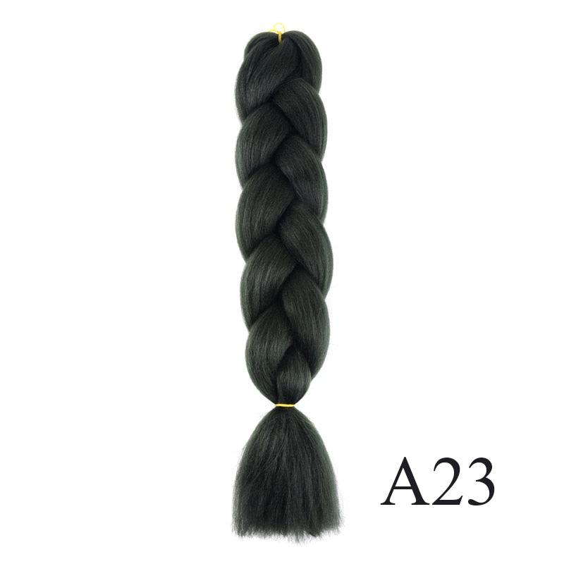 GAKA Women Jumbo Braids Pink Blonde Green Two Tone Color Long Ombre Glowing Twist Synthetic Braiding Hair Extension