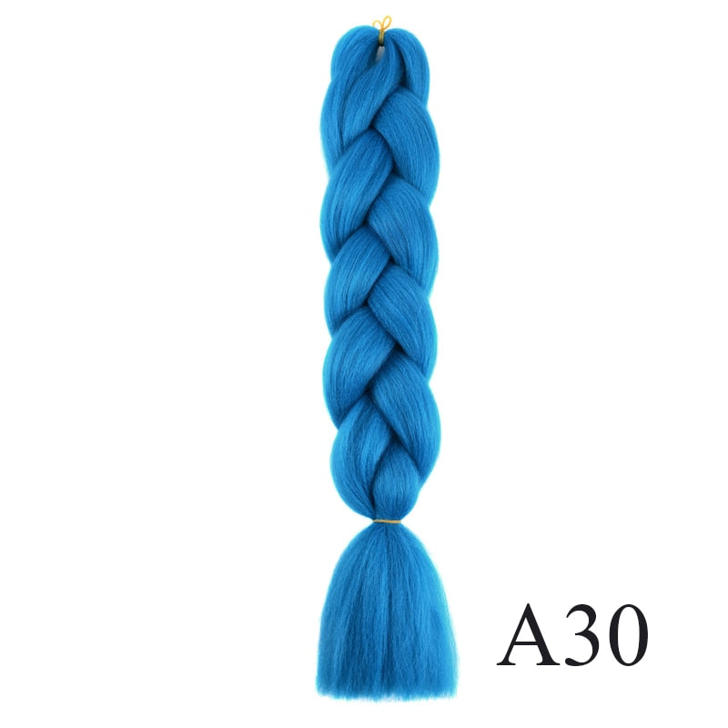 GAKA Women Jumbo Braids Pink Blonde Green Two Tone Color Long Ombre Glowing Twist Synthetic Braiding Hair Extension