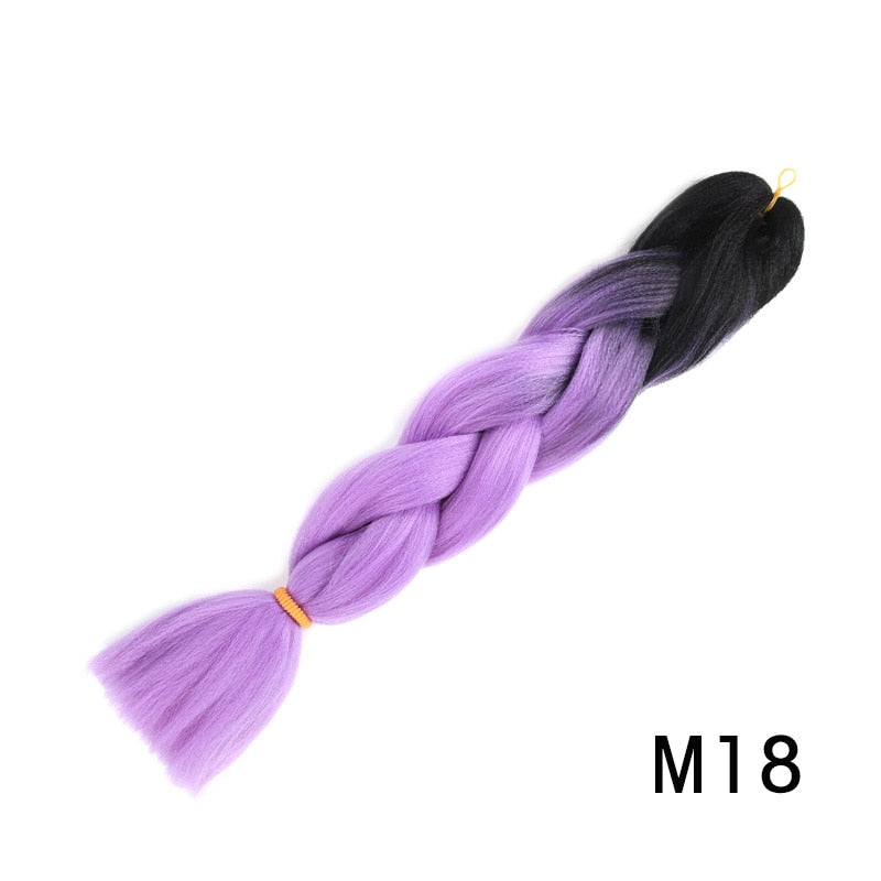 GAKA Women Jumbo Braids Pink Blonde Green Two Tone Color Long Ombre Glowing Twist Synthetic Braiding Hair Extension