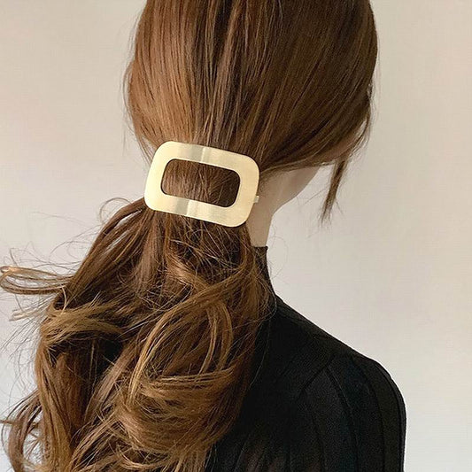 Accesorios para el cabello de gran moda Etrendy, nueva declaración, horquilla geométrica de Metal ahuecada para el cabello, joyería