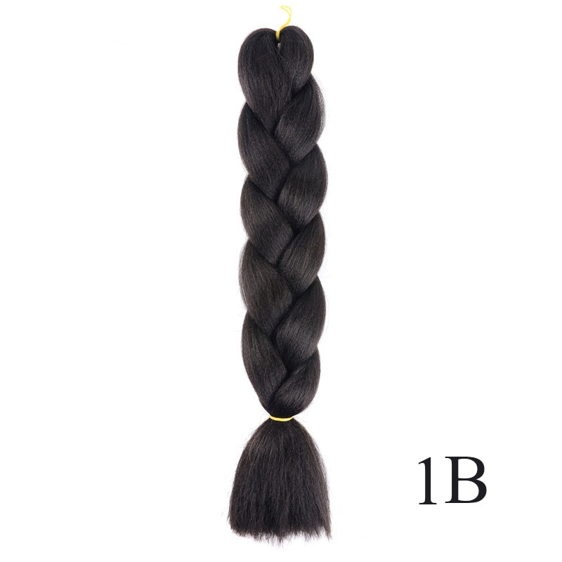 GAKA Women Jumbo Braids Pink Blonde Green Two Tone Color Long Ombre Glowing Twist Synthetic Braiding Hair Extension