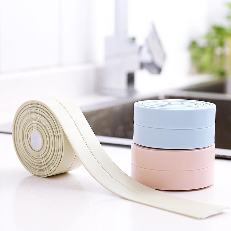 Adhesivo de pared para cinta de baño, tira de sellado, baño, ducha, fregadero, espacio, cinta de calafateo para inodoro, tira de moho impermeable para estufa de cocina