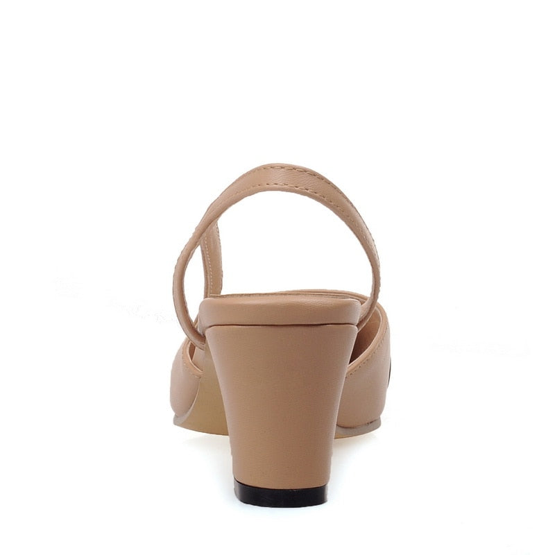 Zapatos de marca de verano para mujer, sandalias altas con correa trasera, zapatos de oficina para mujer, zapatos de tacón alto poco profundos, talla 33-46, 2021