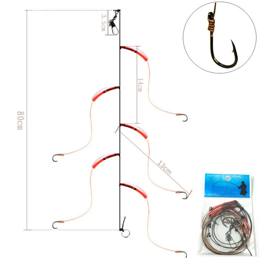 6 unids/set de anzuelos giratorios de acero rico en carbono con 5 aparejos de gancho pequeños, aparejos de Pesca giratorios, señuelos, cebos de Pesca, accesorios de gancho de cuerda