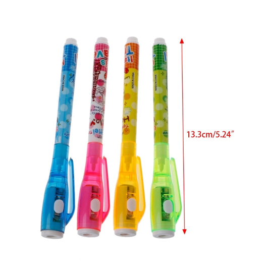 Bolígrafo de tinta Invisible con marcador mágico ligero, bolígrafo para niños para mensaje secreto, suministros de papelería escolar creativos, 4 Uds.