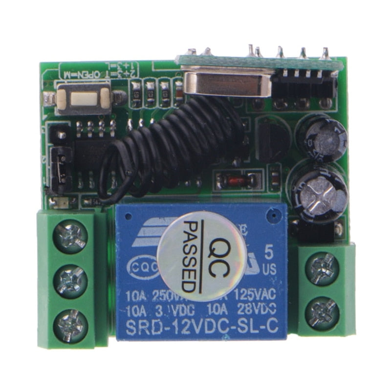 OOTDTY 315MHz Universal DC 9V 12V 24V 10A Relay 1CH Wireless Remote Control Switch Receiver RF Transmitter Intelligent Home