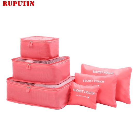 RUPUTIN nuevo 6 unids/set tela Oxford de alta calidad Ms bolsa de malla de viaje en bolsa organizador de equipaje organizador de cubos de embalaje para ropa