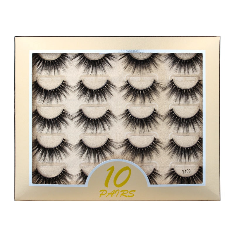 5/10 Pair 3D Mink Eyelashes Fluffy Dramatic Eyelashes Makeup Wispy Mink Lashes Natural Long False Eyelashes Thick Fake Lashes