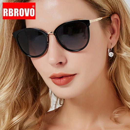 RBROVO-Gafas De Sol De estilo ojo De gato para hombre y mujer, anteojos De Sol femeninos De marca De diseñador, De lujo, sombras grandes, Retro, 2021