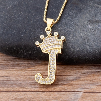 Nidin, nuevo collar de cadena con colgante de alfabeto AZ de circonita de cobre de lujo, estilo Hip-Hop, joyería de nombre inicial para mujer y hombre