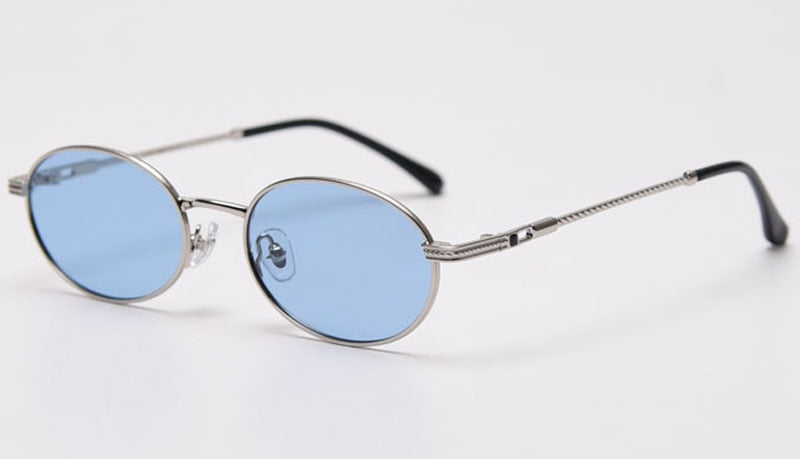 Peekaboo-gafas ovaladas retro para hombre y mujer, lentes de sol pequeñas doradas de alta calidad, uv400, metal, amarillo, rojo, superventas, 2021