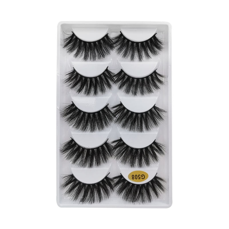 5/10 Pair 3D Mink Eyelashes Fluffy Dramatic Eyelashes Makeup Wispy Mink Lashes Natural Long False Eyelashes Thick Fake Lashes