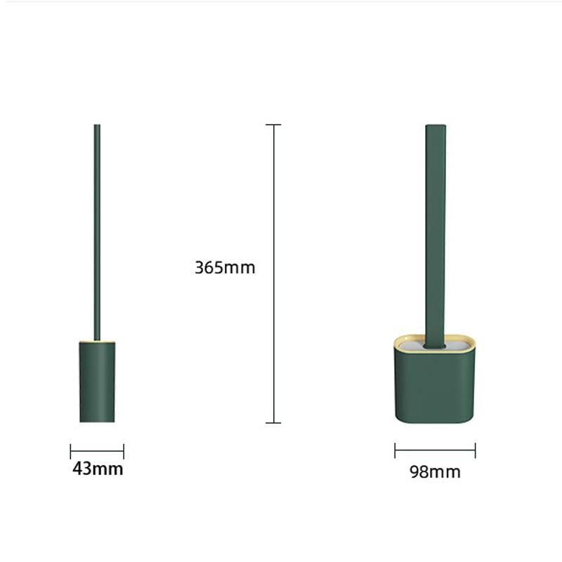 Escobilla de baño con soporte de Base, cabezal de silicona, cerdas suaves flexibles, accesorios de baño duraderos desmontables montados en la pared