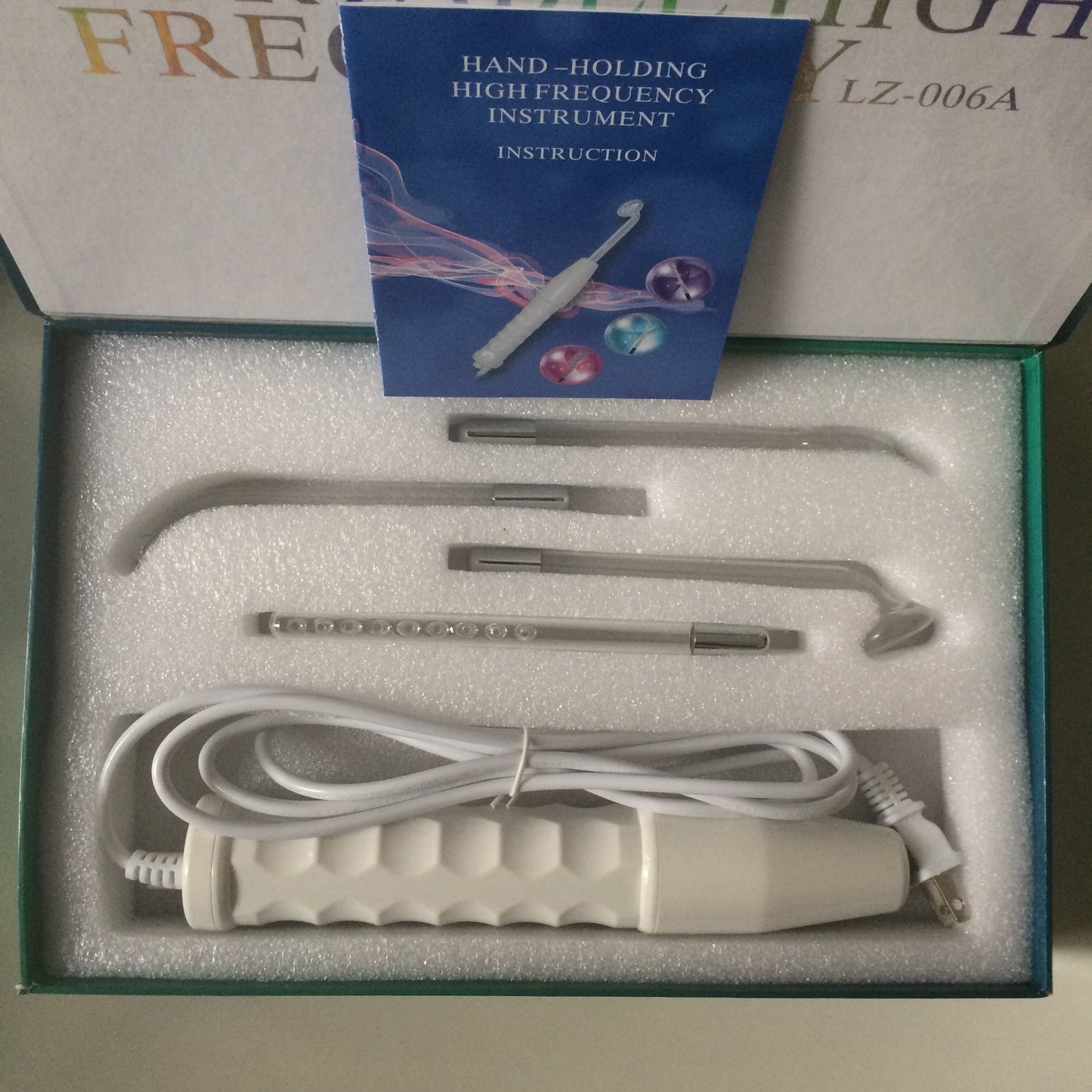 Tubo de vidrio portátil de alta frecuencia, varita Facial, electrodo de rayos rojos, eliminador de acné, cuidado de la piel, Spa para el cabello, salón de belleza en casa