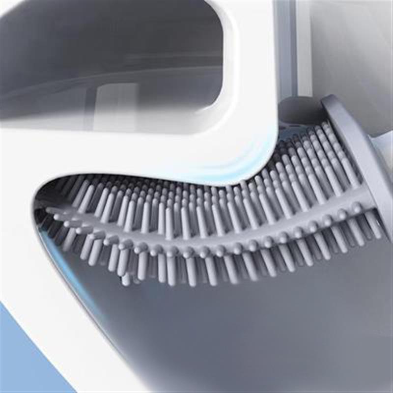 Escobilla de baño con soporte de Base, cabezal de silicona, cerdas suaves flexibles, accesorios de baño duraderos desmontables montados en la pared