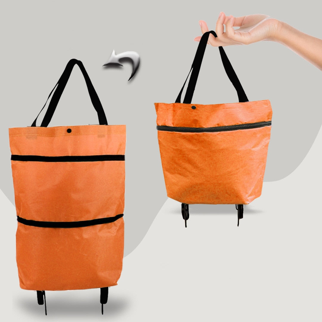 Bolsa de almacenamiento plegable de alta capacidad para compras, organizador de alimentos, bolsa con ruedas, bolsas de compras portátiles, comprar bolsas para verduras