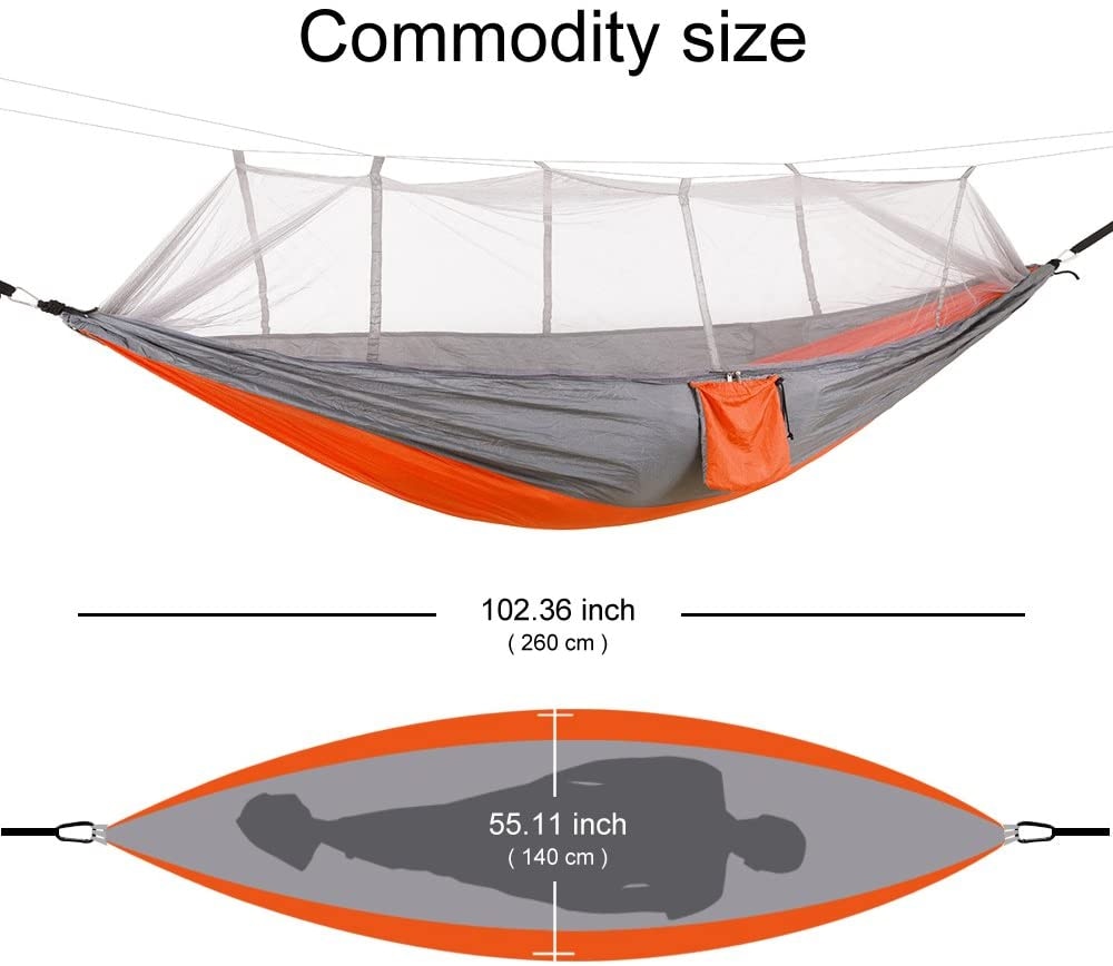 Hamaca para acampar/jardín con mosquitera, muebles de exterior para 1-2 personas, cama colgante portátil, columpio para dormir de tela de paracaídas resistente