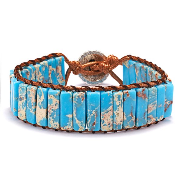 Pulsera de cuentas de piedra Natural para mujer, cadena de cuerda tejida ajustable multicapa Vintage de 3 hebras, regalo de joyería Bohemia a la moda