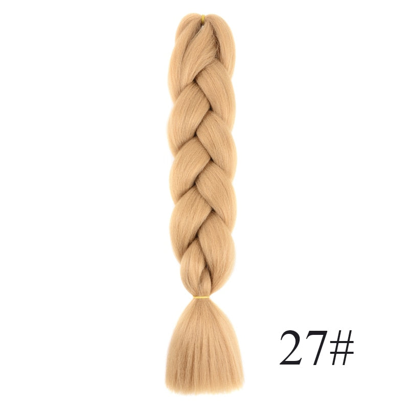 GAKA Women Jumbo Braids Pink Blonde Green Two Tone Color Long Ombre Glowing Twist Synthetic Braiding Hair Extension
