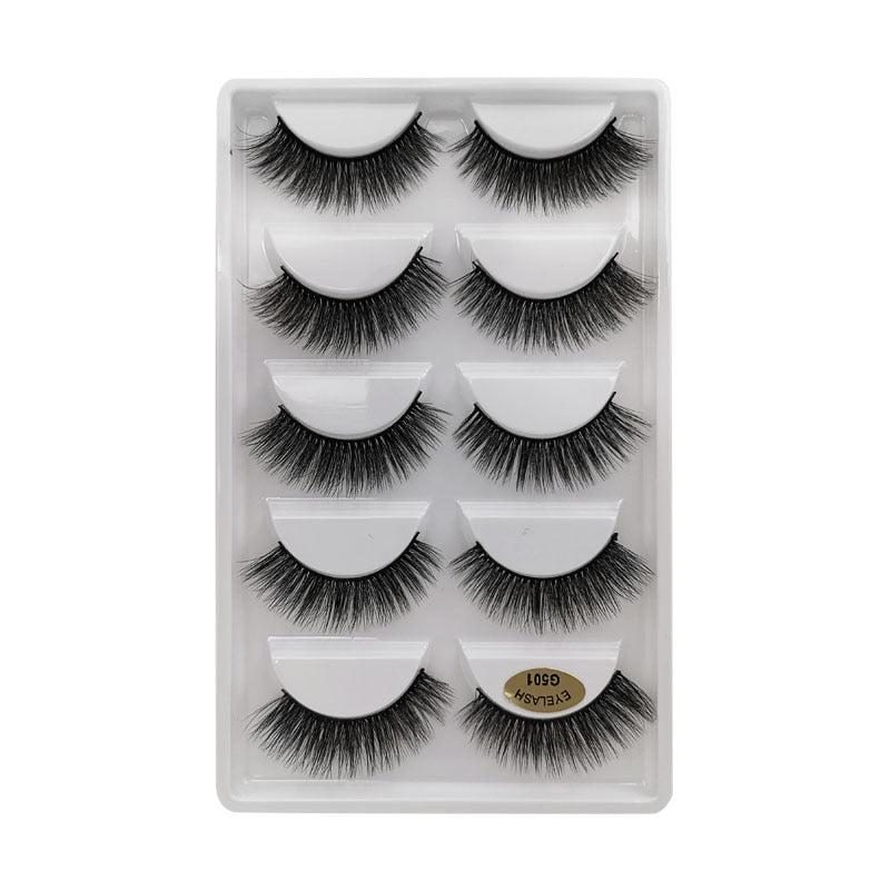 5/10 Pair 3D Mink Eyelashes Fluffy Dramatic Eyelashes Makeup Wispy Mink Lashes Natural Long False Eyelashes Thick Fake Lashes