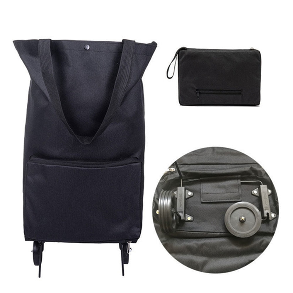 Bolsa de almacenamiento plegable de alta capacidad para compras, organizador de alimentos, bolsa con ruedas, bolsas de compras portátiles, comprar bolsas para verduras