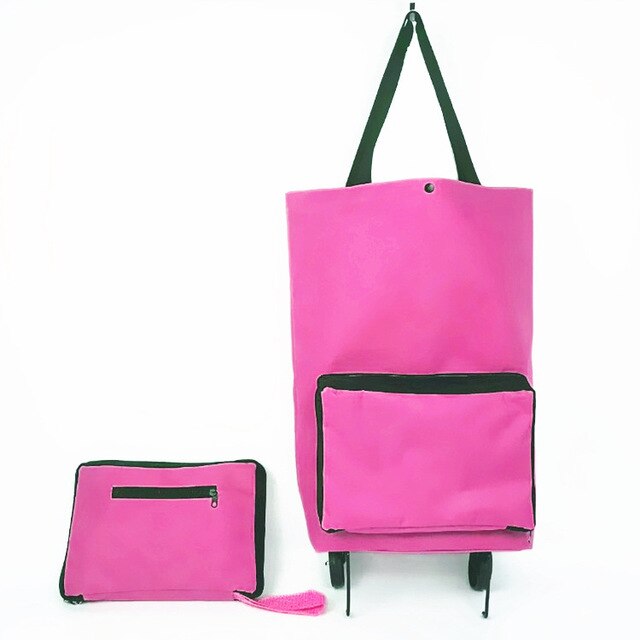 Bolsa de almacenamiento plegable de alta capacidad para compras, organizador de alimentos, bolsa con ruedas, bolsas de compras portátiles, comprar bolsas para verduras