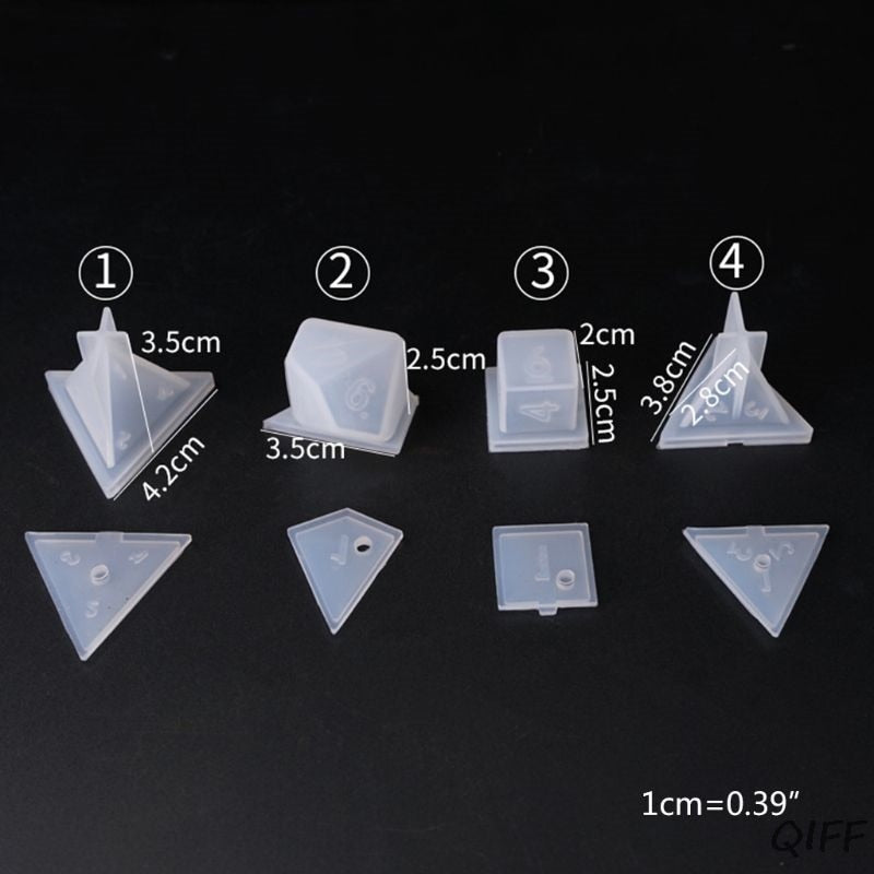 DIY Crystal Epoxy Mold Dice Fillet Shape Multi-spec Digital Game Silicone Mould