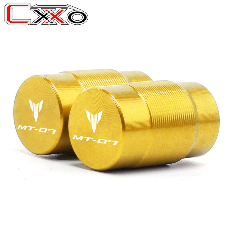Logotipo de MT 07 para YAMAHA MT07 FZ07 mt-07 2019 2020 2021, palancas de embrague de freno cortas para motocicleta y tapones de aire para válvula de neumático de coche