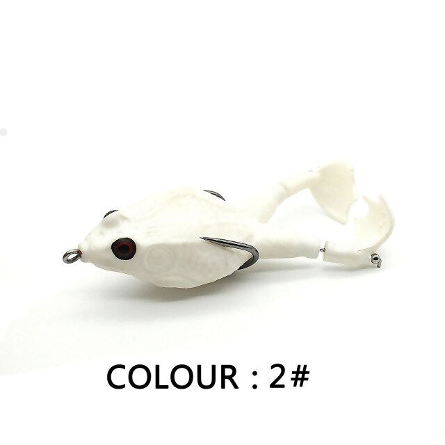 Señuelo de pesca tipo rana, hélice de rana, aletas para el pie, cebo Artificial, 9Cm/13,7G, señuelo suave biónico flotante, Wobblers de pesca de carpa