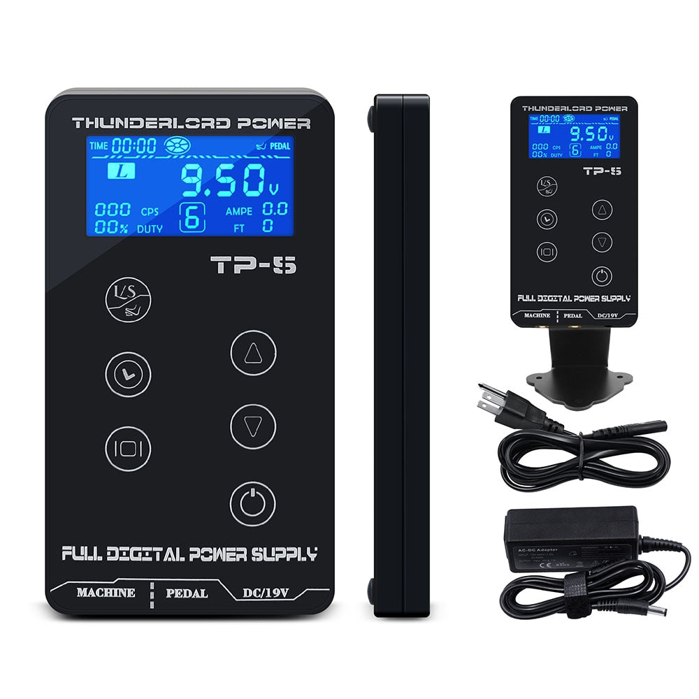 THUNDERLORD-fuente de alimentación Digital para tatuaje, pantalla táctil LCD, fuente de alimentación Dual para tatuaje, pluma rotativa, máquina de maquillaje, suministros para tatuaje
