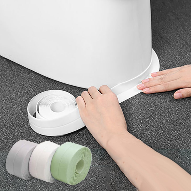 Adhesivo de pared para cinta de baño, tira de sellado, baño, ducha, fregadero, espacio, cinta de calafateo para inodoro, tira de moho impermeable para estufa de cocina